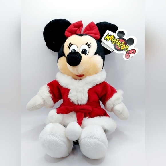 Vintage Minnie Mouse Plush Toy~Mouseketoys "Santa Minnie" Stuffed Tag‎ - Picture 1 of 6